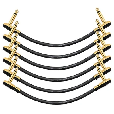 Afbeelding van Donner 6 x 15,2 cm haakse instrumentenkabel 1/4 voor bas effect pedalen