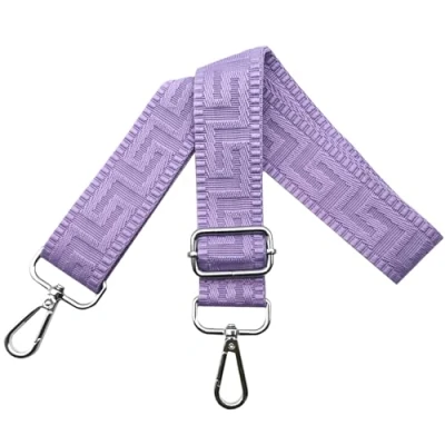 Afbeelding van Schouderriem voor tassen, verstelbare schouderriem, breedte 3,8 cm, met zilverkleurige karabijnhaak, draagriem dameshandtassen, puur paars, K23