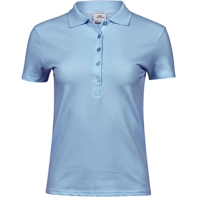 Afbeelding van Women&#039;s Luxury Stretch Polo met korte mouwen Light Blue S