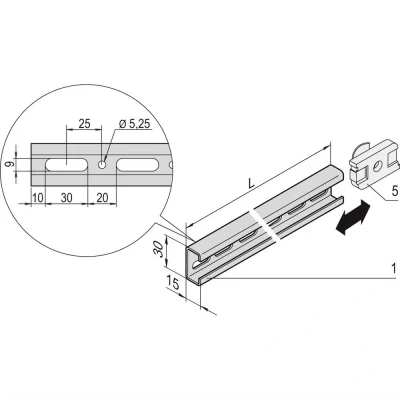Afbeelding van Schroff 22114457 Profielrail 1 stuk(s)