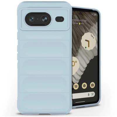 Afbeelding van iMoshion Hoesje Siliconen Geschikt voor Google Pixel 8 EasyGrip Backcover Lichtblauw