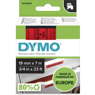 Afbeelding van Dymo 45807 (S0720870) Tape Zwart op rood (19 mm)