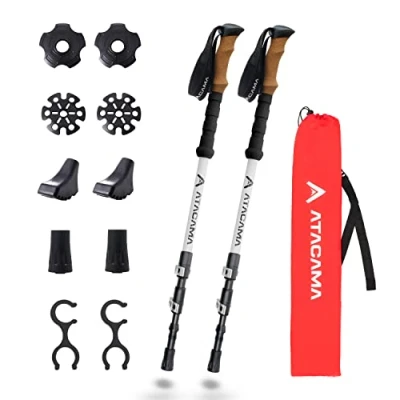 Afbeelding van Atacama wandelstokken trekking poles foldable carbon telescopische lichtgewicht Nordic walking absorbeerbare wandelstok rubber opvouwbaar