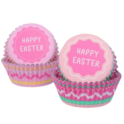 Afbeelding van PME 60 stuks cupcake vormpjes met aluminium voering, paasmotief
