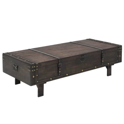 Afbeelding van Salontafel vintage stijl 120x55x35 cm massief acaciahout