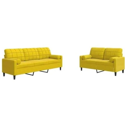 Image de vidaXL Ensemble de canapés 2 pcs avec coussins et traversins velours3278497