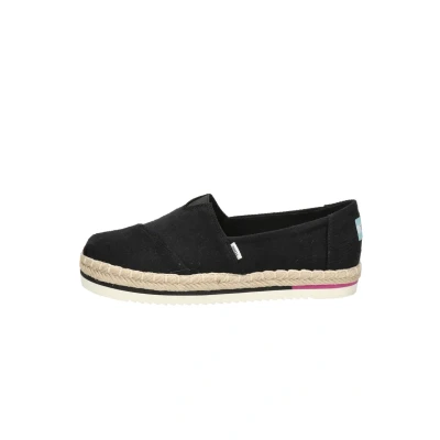 Afbeelding van Toms Schoenen Zwart Alpargata Platform Rope Loafers