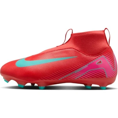 Afbeelding van Nike Performance JR ZOOM 10 ACAD FGMG Unisex Voetbalschoenen met kunststof noppen voor kinderen, Maat: 32, Ember glow/aurora green