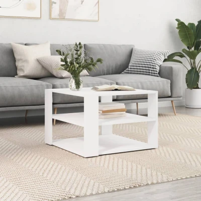 Afbeelding van Salontafel 59,5x59,5x40 cm bewerkt hout wit