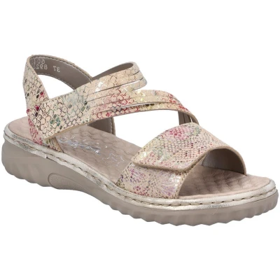 Afbeelding van Rieker Sandalen met plateauzool, Dames, Maat: 38, Multi Leer