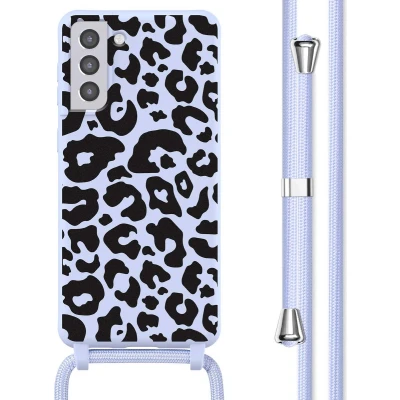 Afbeelding van imoshion hoesje Geschikt voor Samsung Galaxy S21 Plus met koord Siliconen design Meerkleurig / Animal Lila