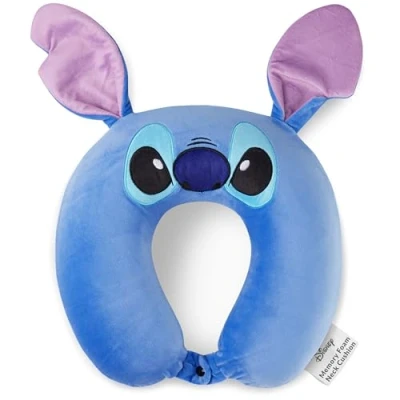 Afbeelding van Disney Stitch Reiskussen voor meisjes, tieners en dames, vliegtuigkussen, hoofd neksteun (Stitch blauw)