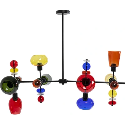 Afbeelding van Kare Mazzo Otto hanglamp, meerkleurig glas, 8 lamps