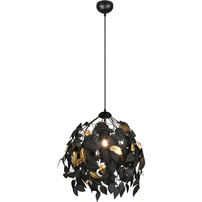 Afbeelding van Reality LED Kroonluchter E27 Fitting 1 lichts Rond Zwart/Goud Aluminium