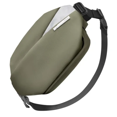 Afbeelding van Inateck Compacte heuptas, 4 liter, elegant, voor dames en heren, waterdicht, schoudertas, reizen, school, wandelen, olijfgroen, casual, Olijfgroen