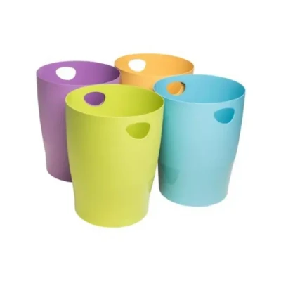 Afbeelding van EXACOMPTA 1 prullenbak met handgrepen ECOBIN Pop N&#039;Co Grote inhoud 15 liter Afmetingen 26,3 x 33,5 cm Voor kantoor of thuis Heldere willekeurige kleuren