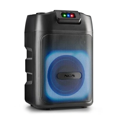 Afbeelding van NGS Wild Club Draagbare Bluetooth 5.2 luidspreker met 80 W vermogen TWS laserverlichting dubbele ingang microfoon USB/AUX/TF poort Oplaadbare batterij 5400mAh karaoke RGB LED geluid
