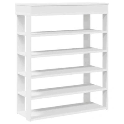 Afbeelding van Schoenenrek 80x30x98 cm bewerkt hout wit