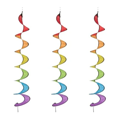 Afbeelding van Relaxdays windspinner regenboog windspiraal set van 3 tuindecoratie windvanger