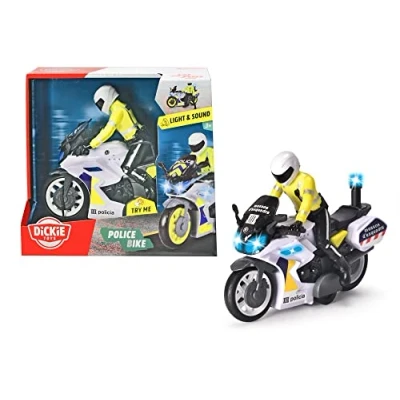 Afbeelding van Dickie Toys Motorfiets Mossos 17 cm met figuur, wrijvingsmechanisme, licht en geluid, vanaf 3 jaar (203712018SIE)
