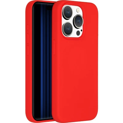 Afbeelding van Accezz Hoesje Geschikt voor iPhone 15 Pro Siliconen Liquid Silicone Backcover MagSafe Rood