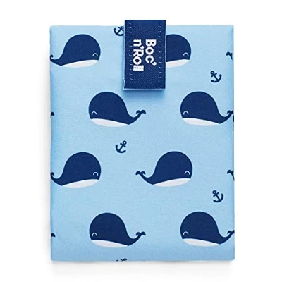 Afbeelding van Roll&#039;Eat Boc&#039;n&#039;Roll Foodwrap herbruikbaar Boterhamzakje KIDS Whales