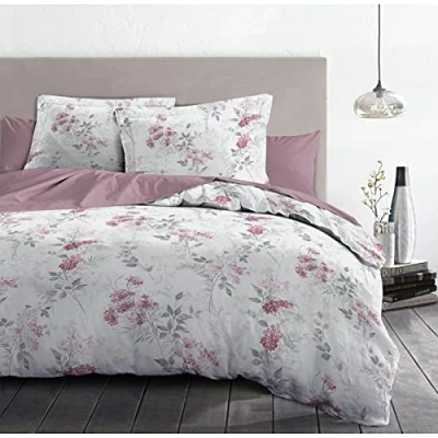 Afbeelding van Home Linge Passion Pompadour beddengoed, 100% katoen, roze, 240 x 260 cm