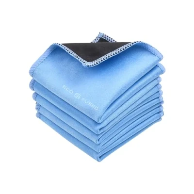 Afbeelding van Eco Fused Microvezel reinigingsdoeken 5 pack Dubbelzijdige en suède doek voor smartphones, lcd tv, tablets, laptopschermen, cameralenzen andere gevoelige oppervlakken