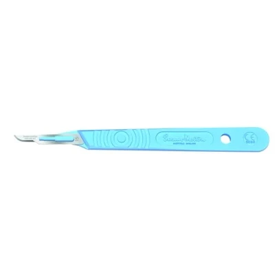Afbeelding van Swann Morton mesjes steriel met handvat Nummer: 15 Lichtgroen / RVS Kunststof mesje Disposable scalpels Scalpelmesje inclusief
