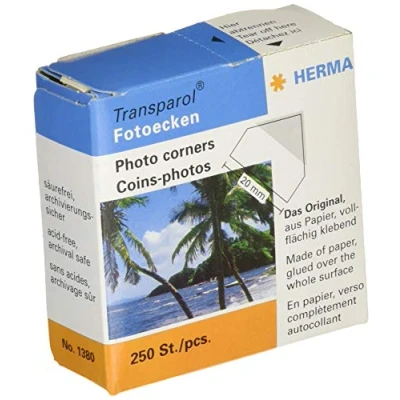 Afbeelding van Herma 1380 doos met 250 fotohoeken, normaal (20 mm)