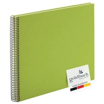 Afbeelding van Goldbuch Bella Vista fotoalbum met spiraalbinding, 35 x 30 cm, 40 witte pagina&#039;s, van linnen, voor foto&#039;s en foto&#039;s, groen