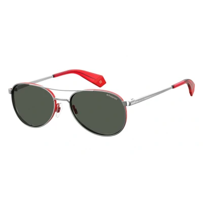 Afbeelding van Polaroid Aviator Womens Silver Red Grey Polarise Lunettes de soleil