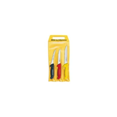 Afbeelding van F. DICK ErgoGrip 82551000 Set van 3 flexibele uitbeenmessen met mes 15 cm breedte diameter 18 HRC 56) zwart rood geel