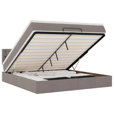 Afbeelding van vidaXL Bedframe met matras 160x200cm stof taupe