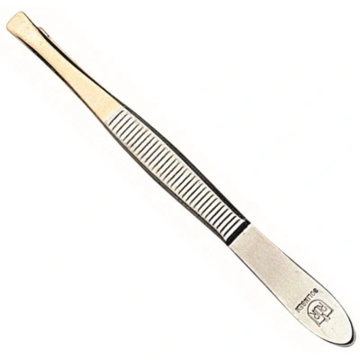 Afbeelding van RÖR Solingen Epileer Tweezer / Pincet 75 mm Recht RVS Verguld