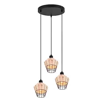 Afbeelding van Reality LED Hanglamp Hangverlichting E27 Fitting 3 lichts Rond Bruin Aluminium