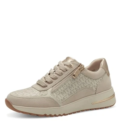 Afbeelding van Marco Tozzi Sneakers laag, Dames, Maat: 38, Cream comb Textiel/ synthetisch
