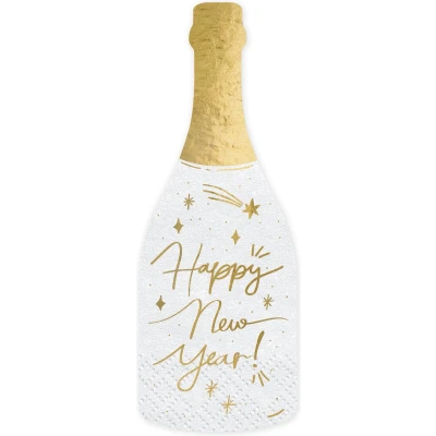 Afbeelding van PARTYDECO 20 fles servetten Happy New Year 14,5 x 12 cm