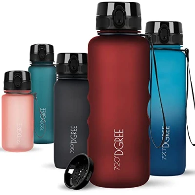 Afbeelding van SoftTouch drinkfles &quot;uberBottle&quot; + zeef 1,5 L BPA vrij waterfles voor sport, fitness, sportschool, buitenshuis, wandelen grote sportfles van Tritan licht, duurzaam