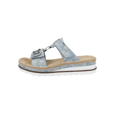 Afbeelding van Rieker Sandalen met sleehak, Dames, Maat: 41, Blue Kunststof