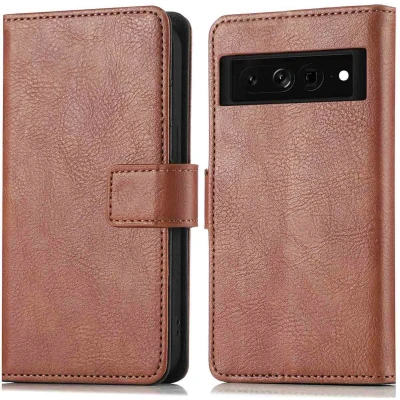 Afbeelding van iMoshion Hoesje Geschikt voor Google Pixel 7 Pro Met Pasjeshouder Luxe Bookcase Bruin