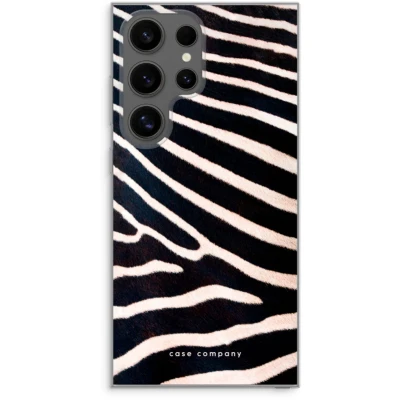 Afbeelding van Case Company® hoesje geschikt voor Samsung Galaxy S24 Ultra Zebra Soft Cover Telefoonhoesje Bescherming aan alle Kanten en Schermrand