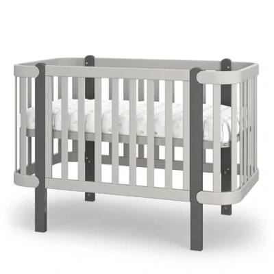 Afbeelding van Veres Monaco Lit bébé/lit à barreaux (120 x 60 cm) Collection Premium Luxe, sûr et multifonctionnel (Cashmere)
