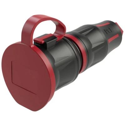 Afbeelding van PC Electric 24711 sr Koppeling met randaarde Rubber, PA6 250 V Zwart, Rood IP54