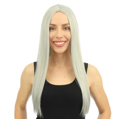 Image de Perruque Cindy long cheveux gris