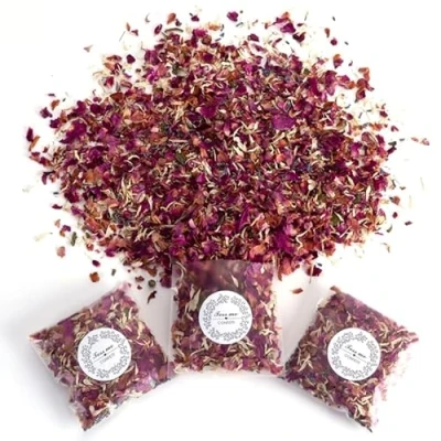 Afbeelding van 20 verpakkingen natuurlijke bruiloftsconfetti, biologisch afbreekbare rozenblaadjes confetti, voor bruiloft, gedroogde bloemblaadjes (20 stuks)
