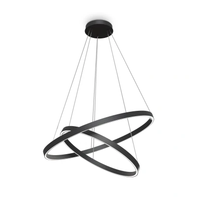 Afbeelding van Maytoni Hanglamp Rim Zwart Ø80