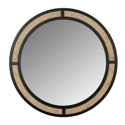 Afbeelding van Horten spiegel rond naturel/zwart