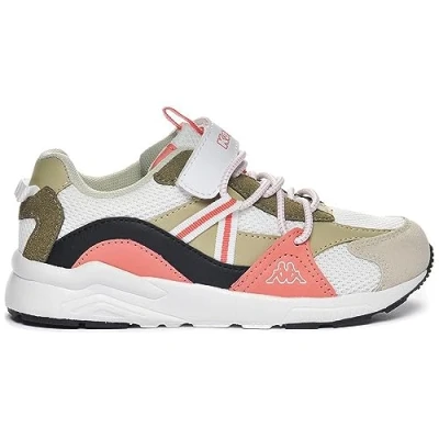 Afbeelding van Kappa LOGO London KID Unisex Sneakers laag pinkwhitebeige voor kinderen, Maat: 34, Pink white beige Kunststof