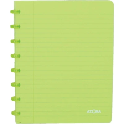 Afbeelding van Atoma Trendy Schrift, Ft A5, 144 Bladzijden, Commercieel Geruit, Transparant Groen Schrift